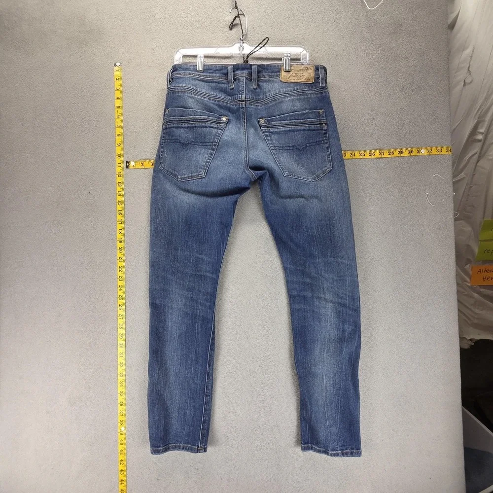 Diesel Jeans Mens 31x30 Blue‎ Krayver Regular Slim Carrot Thrashed R6DZ4